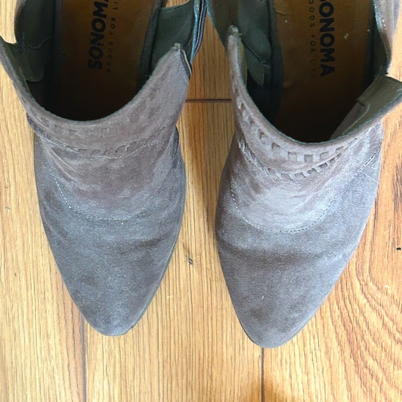 Brown suede chunky heels - Picture 2 of 3